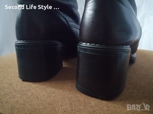 Robin Rose №39 италиански дамски боти естествена кожа в кафяв цвят - със среден ток и квадратен връх, снимка 13 - Дамски боти - 54096858