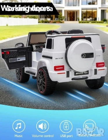 Акумулаторен джип Mercedes G 63 AMG 4X4 Premium 12V/9Ah,120W, снимка 13 - Детски велосипеди, триколки и коли - 14726744