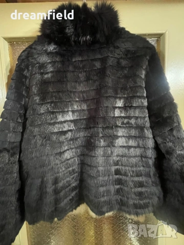 Пролетно леко палтенце- стриган заек и лисица, снимка 4 - Палта, манта - 54715238