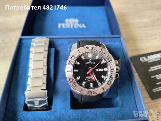 Нов часовник Festina Professional Diver 20 bars, снимка 5 - Мъжки - 54477725