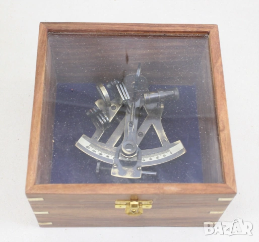 500 Корабен секстант античен в дървена кутия , снимка 4 - Колекции - 54008767