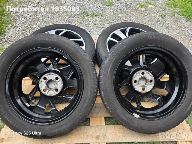 Лети джанти 15ки 4х100 Peugeot, Toyota + летни гуми 165/60/15 Continental, снимка 11 - Гуми и джанти - 54839582