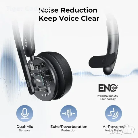 Nuroum HP31S (3rd Gen) Bluetooth слушалка с микрофон, USB донгъл, зарядна база, Noise Cancelling, снимка 2 - Bluetooth слушалки - 55313694