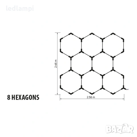 LED Система HEXAGON 8 245W 24 500Lum, снимка 2 - Лед осветление - 54255759