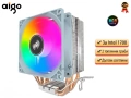Aigo ICE200PRO CPU охладител, 3-pin PWM RGB вентилатор за Intel 1700/1155/1156/1366 AMD AM3/AM4/AM5, снимка 1