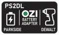 Преходник адаптер батерия Parkside X20V към инструмент DeWalt 18V/20V PS2DL, снимка 3