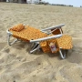 Сгъваем плажен стол тип раница с регулируема облегалката в комплект с хладилна чанта, снимка 12