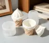 3D Кофичка фуния със сладолед 2 части силиконов молд форма фондан смола свещ шоколад гипс, снимка 3