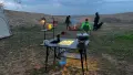 Модулна кухня за къмпинг и градина с мивка и сифон, рафтове и светещ плот !, снимка 8