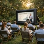 Надуваем проекционен екран за събития и кино на открито – Перфектен за партита и прожекции, снимка 6