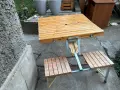 сгъваема дървена маса със столове, снимка 2