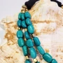 Много редово колие, изработено от камък тюркоаз., снимка 3