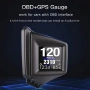 Head Up дисплей, автомобилен HUD P8, OBDII и GPS двойна система, снимка 5