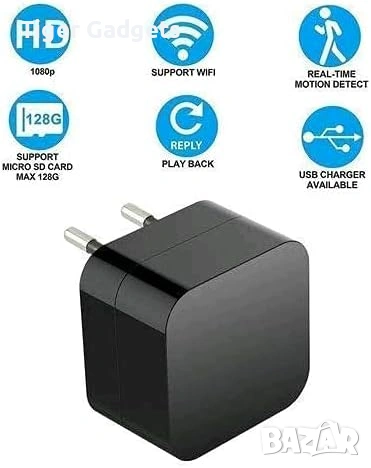 Скрита камера в зарядно - адаптер Tuya WiFi dual band, снимка 2 - Камери - 54188220