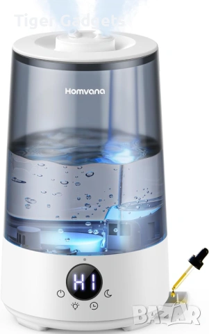 Homvana Humidifier 3.6L – ултразвуков овлажнител и ароматизатор за въздух, Grey