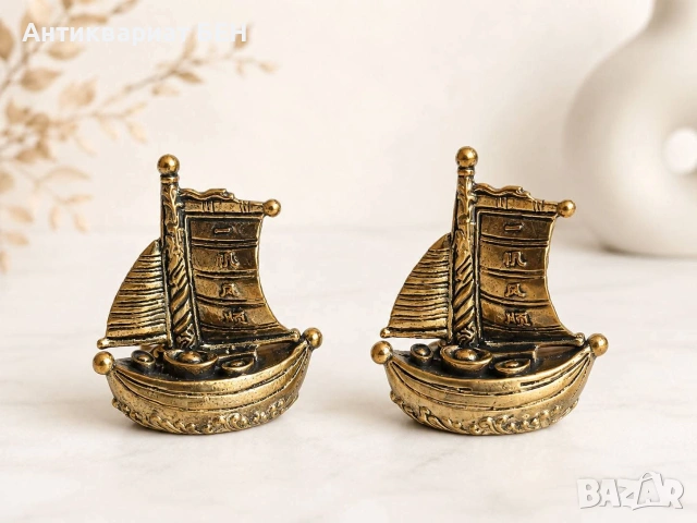 ⛵ ДЕКОРАТИВНИ МЕСИНГОВИ ВЕТРОХОДИ – КОМПЛЕКТ, снимка 2 - Антикварни и старинни предмети - 55077144