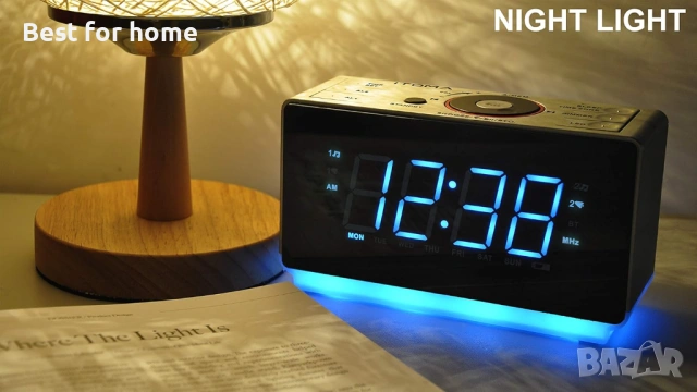 iTOMA Будилник с радио с Bluetooth високоговорител, снимка 6 - Друга електроника - 54687024