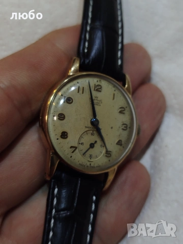 Златен Часовник SMITH DE LUXE 15 JEWELS SHOCKPROOF MADE IN ENGLAND 9к 0,375, снимка 5 - Други ценни предмети - 55050228