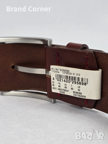 Нов мъжки кожен колан HUGO BOSS C-Connio - 85/32 , снимка 3 - Колани - 54423233