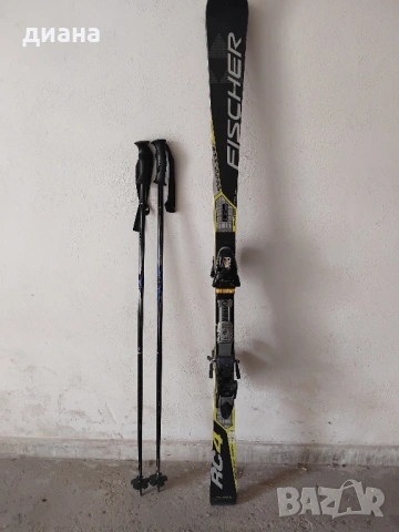 Ски заедно със ски щеки на марката-FISCHER AIRCARBON TITANIUM