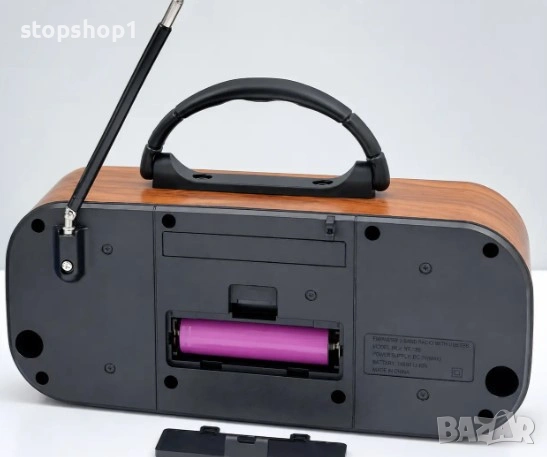 Преносимо радио GOLON RX-826 с Bluetooth, USB и SD карта, сменяема батерия, 24x10x8 см, кафяво / Blu, снимка 4 - Bluetooth тонколони - 55278028