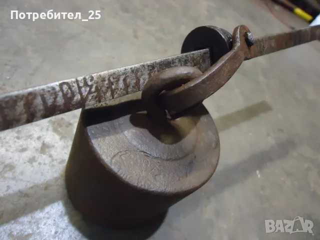Стар кантар паланза  до 50кг., снимка 4 - Антикварни и старинни предмети - 55608324