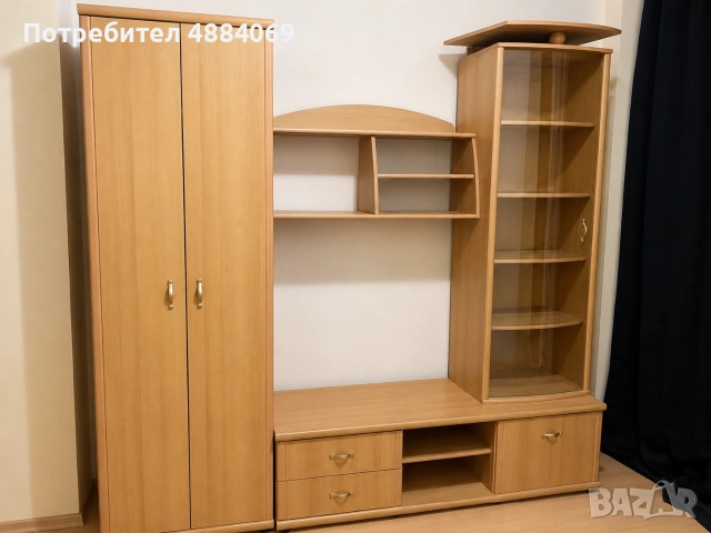 Употребявана секция с малък шкаф , снимка 2 - Секции и витрини - 55258078