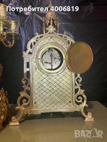 Автентичен френски каминен часовник  Louis XVI – позлатен бронз (Ormolu), ХIХ век , снимка 10 - Стенни часовници - 55376185