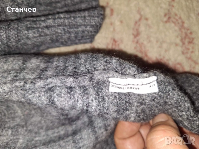 Дамски плетен пуловер поло United Colors of Benetton – Сив омбре ефект / Размер M, снимка 3 - Блузи с дълъг ръкав и пуловери - 54933905