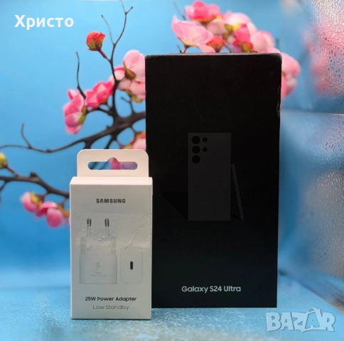 НОВ!!! Samsung Galaxy S24 Ultra, Dual SIM, 12GB RAM, 512GB, 5G, Titanium Black + подарък адаптер, снимка 2 - Samsung - 54680807