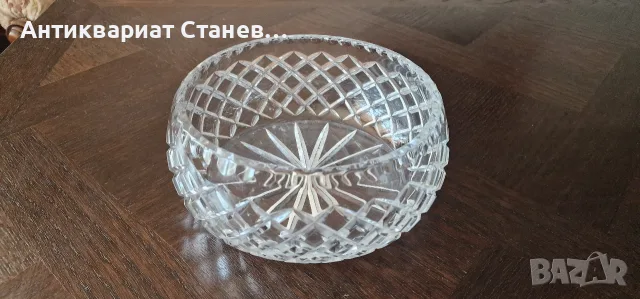 Масивна голяма кристална купа - 1,2 кг кристал, снимка 3 - Декорация за дома - 55304641