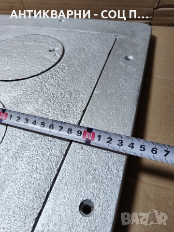 Соц Стара Голяма Чугунена Плоча За Камини Барбекюта Огнища 18кг. НОМЕР 1346., снимка 10 - Антикварни и старинни предмети - 54010544