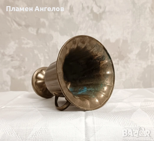 Стилна антикварна ваза от месинг /бронз 12см , снимка 5 - Антикварни и старинни предмети - 53991790