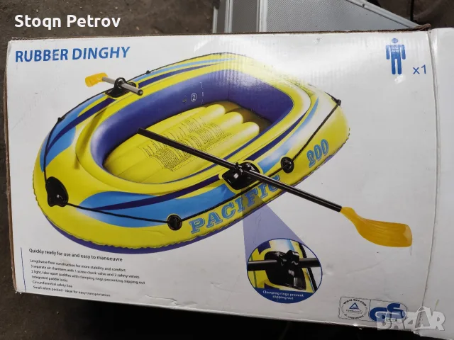 Надуваема гумена лодка Pacific 200 с гребла, снимка 2 - Водни спортове - 55660089
