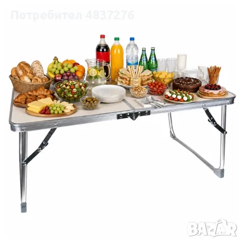 Сгъваема алуминиева маса за къмпинг, риболов, градина, балкон. , снимка 7 - Къмпинг мебели - 55587483
