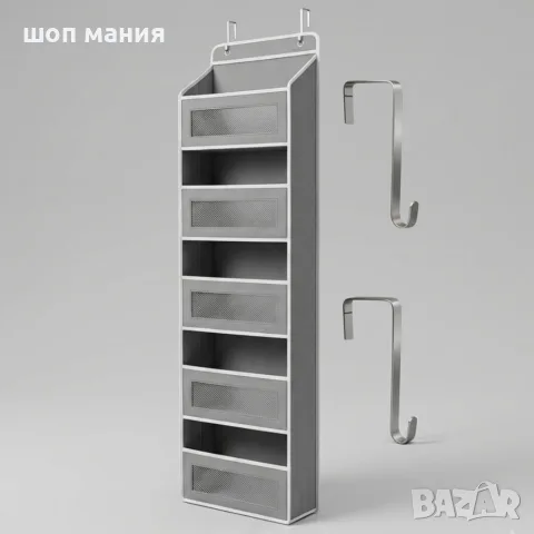 Висящ текстилен органайзер за врата с 5 рафта – Органайзер за гардероб, баня и детска стая