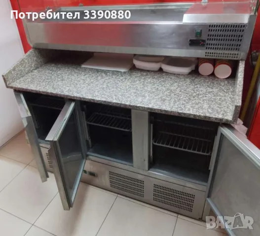Хладилна маса тройна + студено бен мари професионални, снимка 2 - Обзавеждане за заведение - 55360903