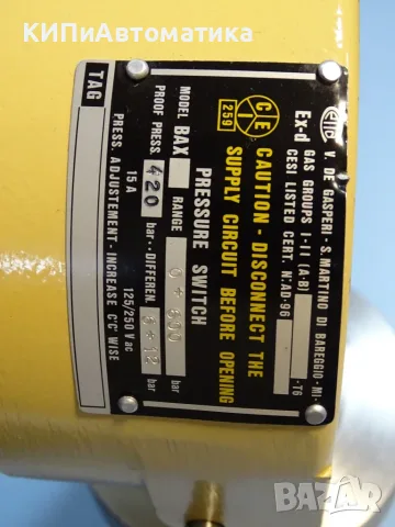 защитен пресостат EIG/CELLA/WIKA Bax Explosion Proof Pressure Switch 0-600Bar, снимка 4 - Резервни части за машини - 55402441