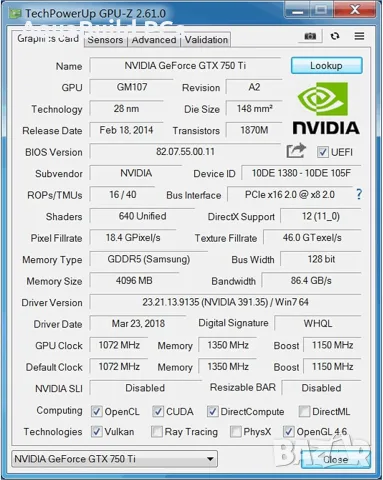 QTHREE GeForce GTX 750 TI 4gb видеокарта нова, GDDR5, HDMI, DVI, VGA, снимка 7 - Видеокарти - 55540165