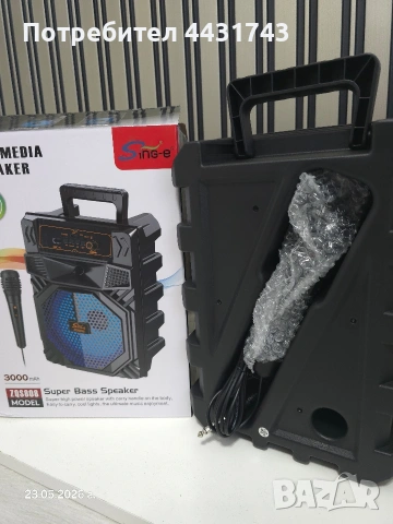 Караоке тонколона 8 инча, снимка 3 - Bluetooth тонколони - 54653985