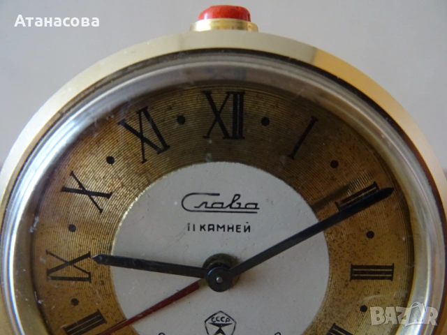 Колекционерски будилник часовник Слава на кирилица черен, снимка 4 - Антикварни и старинни предмети - 54184845