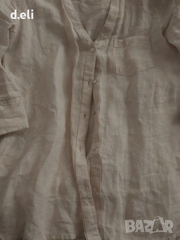 Corton Club Size L Лен Дамска риза, снимка 2 - Ризи - 55477049