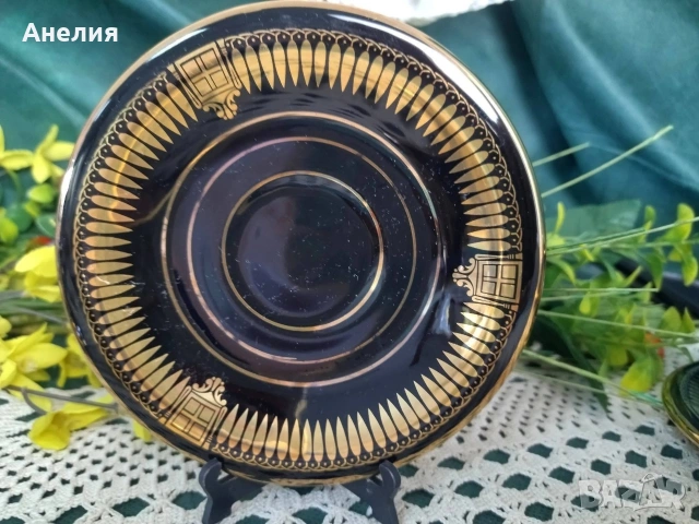 Черен порцелан сетове и ваза , снимка 7 - Чаши - 54576347
