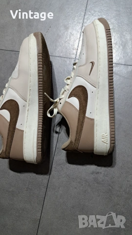 Nike Air Force 1 ’07 – Beige/Brown Suede Swoosh, кецове – Отлично състояние, снимка 3 - Маратонки - 54221772