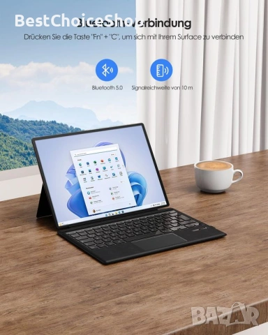 Qulose Surface Pro клавиатура за Microsoft Surface Pro7 Plus/Pro 7/Pro 6/Pro 5/Pro 4/Pro 3, безжична