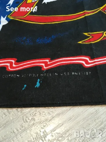 Harley Davidson Eagle Bandana Scarf  Vtg Made In USA шал, снимка 4 - Шалове - 55420385