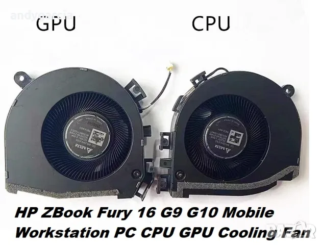  HP ZBook Fury 16 G9 или G10 Mobile Workstation PC CPU GPU Cooling Fan чисто нов вентилатор охлаждан