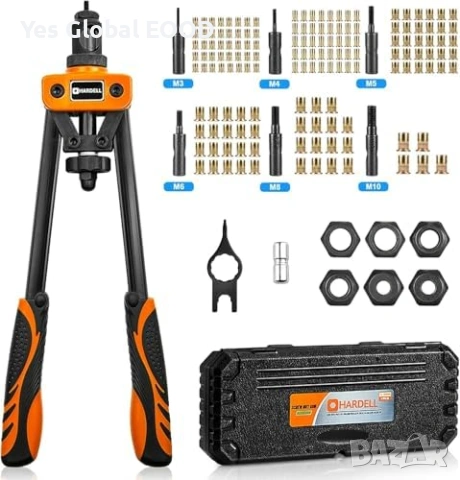 HARDELL нит гайка клещи комплект M3-M10 150бр