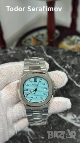 Мъжки часовник Patek Philippe Nautilus Tiffany & Co. Blue Dial, снимка 2 - Мъжки - 55272459