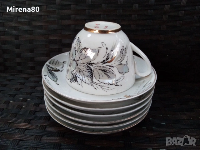 Чаен сервиз * Жемчужный * - ЛФЗ, снимка 8 - Сервизи - 54175547